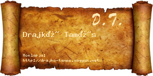 Drajkó Tamás névjegykártya